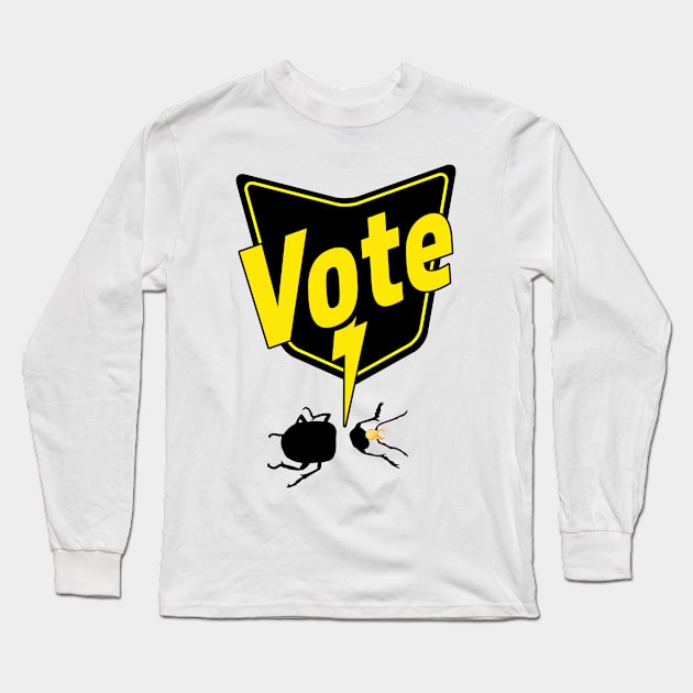 Know Your Parasites Vote Bug Spray Long Sleeve T-Shirt by OrangeMonkeyArt